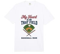 My Heart Is On That Field Baseball Mom Proud Game Comfort Colors Adult Heavyweight T-Shirt