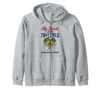 My Heart Is On That Field Baseball Mom Proud Game Sudadera con Capucha