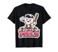 My Heart Is On That Field Béisbol Mamá Orgullosa Madre Mamá Camiseta