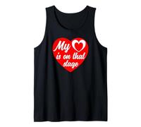 My Heart Is On That Stage Big Red Heart Ballet Día de la Madre Camiseta sin Mangas