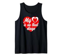 My Heart Is On That Stage Big Red Heart Ballet Día de la Madre Camiseta sin Mangas