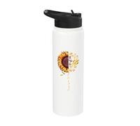 My Heart My Hero My Mechanic Funny Sunflower Lover Gift Stainless Steel Insulated Water Bottle