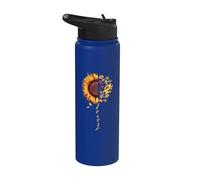 My Heart My Hero My Mechanic Funny Sunflower Lover Gift Stainless Steel Insulated Water Bottle