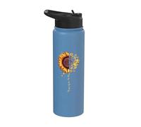 My Heart My Hero My Mechanic Funny Sunflower Lover Gift Stainless Steel Insulated Water Bottle