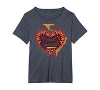 My Heart Speaks Español Caliente Latina Novia Amor Regalo Camiseta, Mujer Tallas Grandes, Azul Jaspeado, 5XL Grande