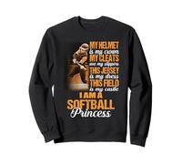 My Helmet Is My Crown Princess Softbol para Mujer Sudadera