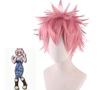My Hero Academia 3 Mina Ashido Peluca de cosplay para hombre, pelo corto rosa sintético Boku no Hero Academia Mina Ashido, Pelucas de cosplay + Gorra de peluca My Hero Academia Ashido wig 774