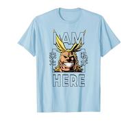 My Hero Academia All Might I Am Here Anime Camiseta, Hombre, Azul Bebé, L