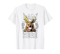 My Hero Academia All Might I Am Here Anime Camiseta, Hombre, Blanco, XL
