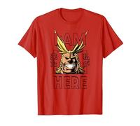 My Hero Academia All Might I Am Here Anime Camiseta, Hombre, Rojo, M
