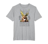 My Hero Academia All Might I Am Here Anime Camiseta, Hombre Tallas Grandes, Gris Jaspeado, 3X Alto