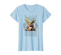 My Hero Academia All Might I Am Here Anime Camiseta, Mujer, Azul Bebé, XS