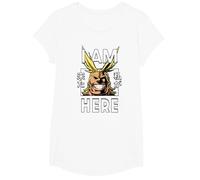My Hero Academia All Might I Am Here Anime Camiseta, Niñas, Blanco, S
