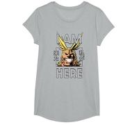 My Hero Academia All Might I Am Here Anime Camiseta, Niñas, Gris Jaspeado, M