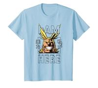 My Hero Academia All Might I Am Here Anime Camiseta, Niños, Azul Bebé, 6 años