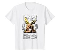 My Hero Academia All Might I Am Here Anime Camiseta, Niños, Blanco, 10 años