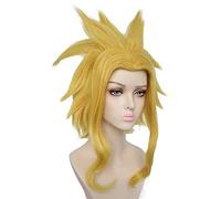 My Hero Academia Boku no Hiro Akademia All Might Short Peluca de pelo sintética dorada resistente al calor Cosplay + One Cap YB-200