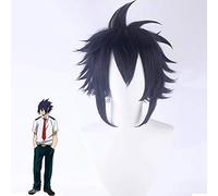 My Hero Academia Boku no Hiro Akademia Amajiki Tamaki Azul oscuro Pelo sintético corto Perucas Cosplay Peluca + Gorro de peluca PL-344