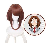 My Hero Academia Boku no Hiro Akademia OCHACO URARAKA Short Brown Bobo Heat Resistant Cosplay Costume Wig +Wig Cap