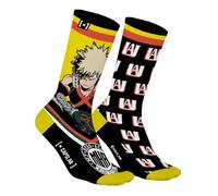 Calcetín Hombre My Hero Academia Algodón, 1 Par de Calcetines Fantasía Hombre Bakugou, Negro , 39-42