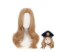 My Hero Academia Camie Utsushimi Peluca de cosplay Rubio Marrón Largo Rizado Pelucas de pelo sintético + Gorro de peluca