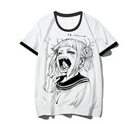 My Hero Academia - Camiseta unisex de impresión 3D de anime con cuello redondo para cosplay, disfraz Boku No Hero Academia Toga Himiko, personaje de dibujos animados, tops casuales de verano de manga