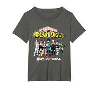 My Hero Academia Class 1A Group Shot Anime Camiseta, Mujer Tallas Grandes, Asfalto, 6XL Grande