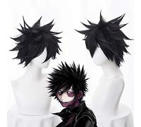 My Hero Academia Cosplay Peluca de pelo negro sintético Anime Boku No Hero Academia Cosplay Peluca Dabi Hair resistente al calor + gorro de peluca