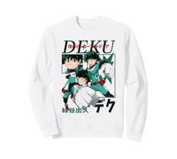 My Hero Academia Deku Action Poses Collage with Kanji Anime Sudadera