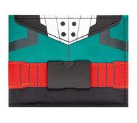 My Hero Academia Izuku Midoriya Atuendo Insignia Metálica Billetera/Cartera Bi-Fold Porta-ID & Tarjetero, Verde