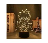 My Hero Academia Katsuki Bakugo Light Anime lamp 3D LED Night Lights 16 Color Changing Table Lamp for Home Decor Decorative Xmas Gift Children's