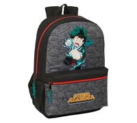 MY HERO ACADEMIA - Mochila Escolar Infantil, Ideal para Niños de Diferentes Edades, Cómoda y Versátil, Calidad y Resistencia, 30x14x46 cm, Color Negro