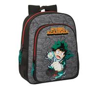 Safta Mochila escolar MY HERO ACADEMIA adaptable a carro versátil 32x12x38 cm Negro