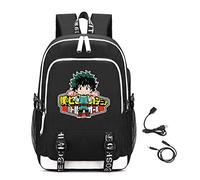 My Hero Academia Mochilas Tipo Casual Hombre Mujer Backpack on Puerto de Carga USB y Conector para Auriculares