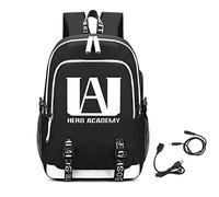 My Hero Academia Mochilas Tipo Casual Hombre Mujer Backpack on Puerto de Carga USB y Conector para Auriculares