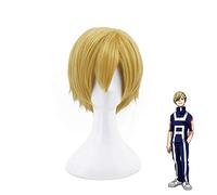 My Hero Academia Neito Monoma Lino corto Rubio Resistente al calor Cabello Cosplay Disfraz Peluca + Gorra de peluca gratis MZ1269