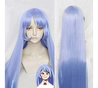 My Hero Academia Nejire Hado Hadou 110 cm de largo azul suave y liso resistente al calor pelo cosplay disfraz peluca + gorra de peluca talla única como en la imagen