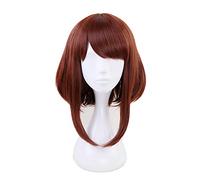 My Hero Academia OCHACO URARAKA Ochako Mujer Peluca Corta Marrón Disfraz de Cosplay Boku no Hero Academia Pelucas de Pelo Resistentes al Calor