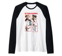 My Hero Academia Red Block Character Collage Anime Camiseta Manga Raglan