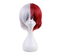 My Hero Academia Shoto Todoroki Boku No Hero Academia Cosplay Wigs 30cm Short White and Red Heat Resistant Synthetic Hair wig