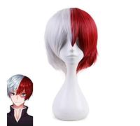 My Hero Academia Shoto Todoroki Shouto Peluca corta roja blanca Disfraz de Cosplay Boku no Hero Academia Pelucas de pelo resistente al calor para hombres