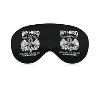 My Hero is Now My Angel Brain Cancer Awarene Sleep Masks Eye Cover Blackout con correa elástica ajustable Night Blindfold para mujeres, hombres, yoga, viaje, siesta