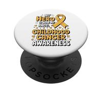 My Hero Is Now My Angel Childhood Cancer Awareness Apparel PopSockets PopGrip Adhesivo