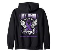 My Hero Is Now My Angel Pancreatic Cancer Month Concientización Sudadera con Capucha