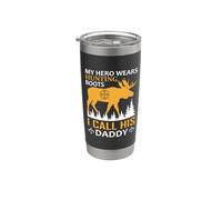 My Hero Wears Hunting Boots I Call His Daddy Hunter Life Vaso térmico de acero inoxidable de doble pared