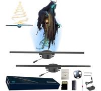 My Holo Screen, Myholoscreen, proyector de ventilador de holograma 3D, proyector de holograma de árbol de Navidad con WiFi, Bluetooth, aplicación, spinner de imágenes de Halloween de Navidad con
