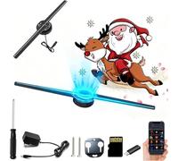 My Holo Screen, Myholoscreen, proyector de ventilador de holograma 3D, proyector de holograma de árbol de Navidad con WiFi, Bluetooth, aplicación, spinner de imágenes de Halloween