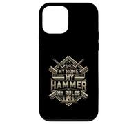 My Home My Hammer My Rules Carpenter Builder Design Carcasa para iPhone 12 Mini
