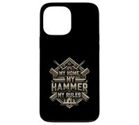 My Home My Hammer My Rules Carpenter Builder Design Carcasa para iPhone 13 Pro MAX