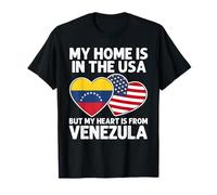My Home USA Mi Corazón Venezuela Orgullo Venezolano Americano Camiseta